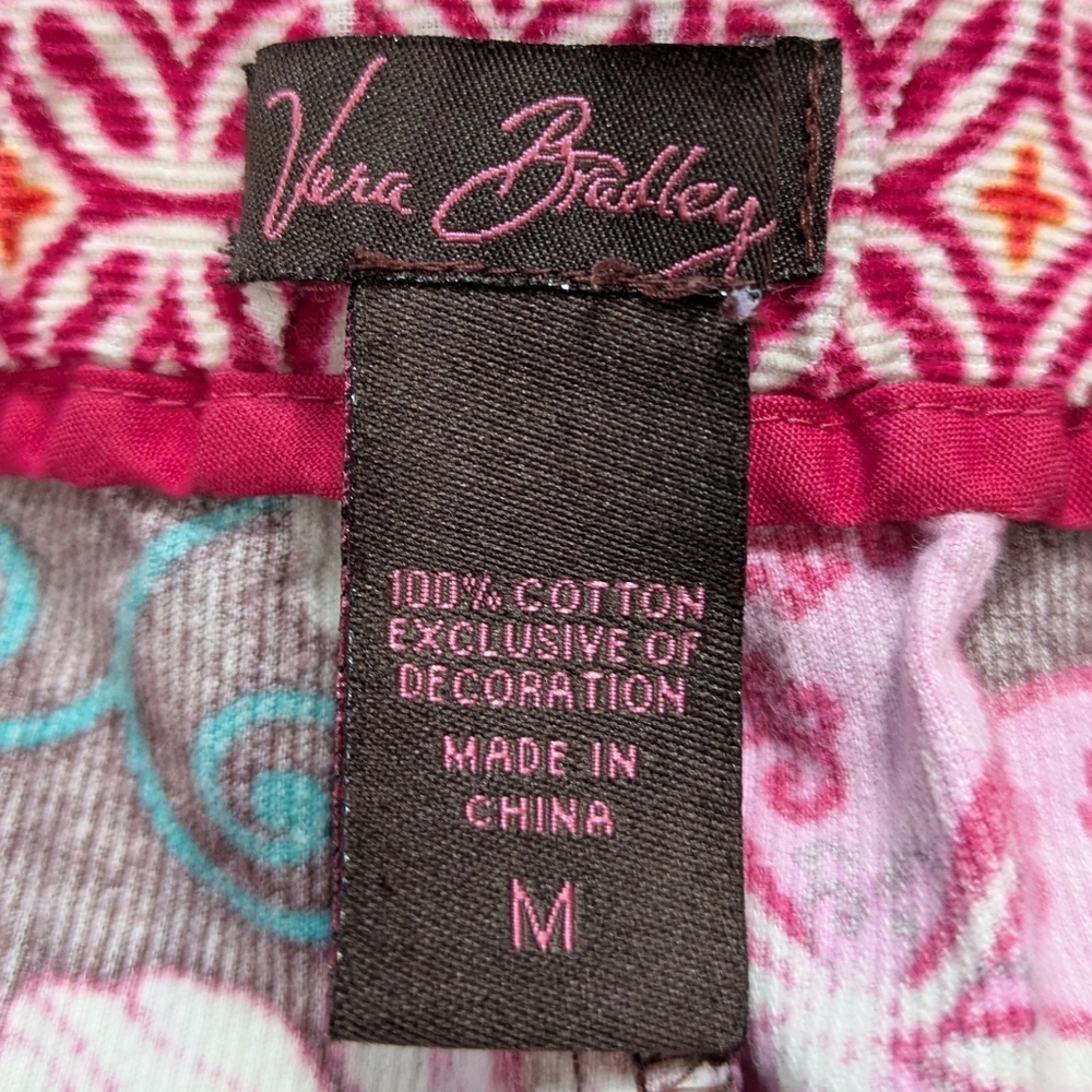 Vera Bradley Pink Purple Floral Corduroy Lounge Pajama Pant M - Picture 6 of 9